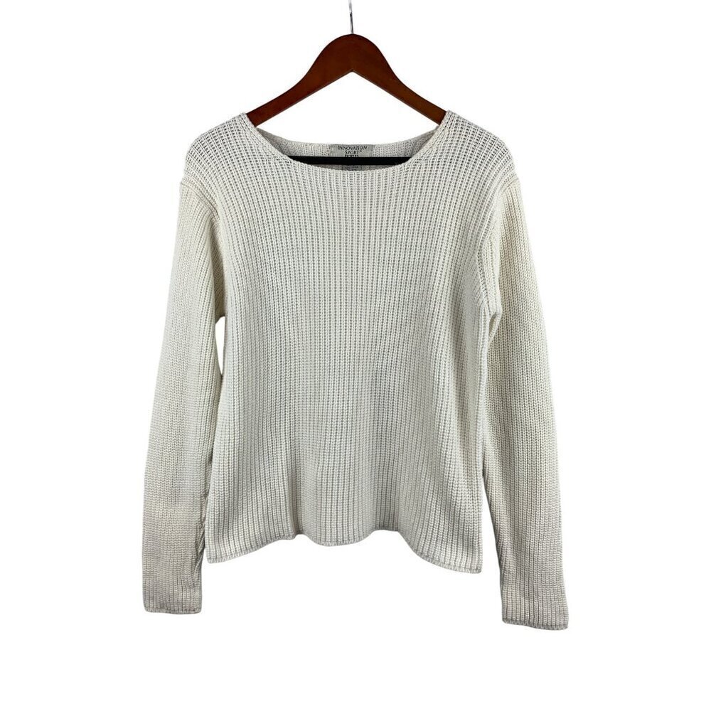 Innovation Sport Petites White 100% Cotton Sweater Size S